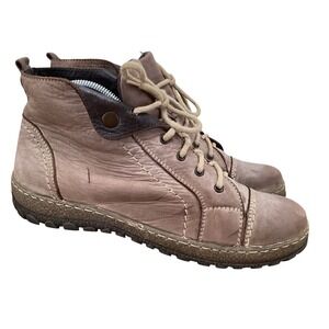 V-italia 1041 KIKI Smoke Women's Size EU 39 US 8-8.5 Lace Up Leather Boots